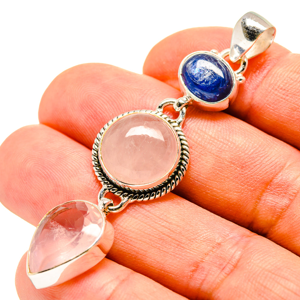 Rose Quartz Pendants handcrafted by Anasilvercos - PD756930