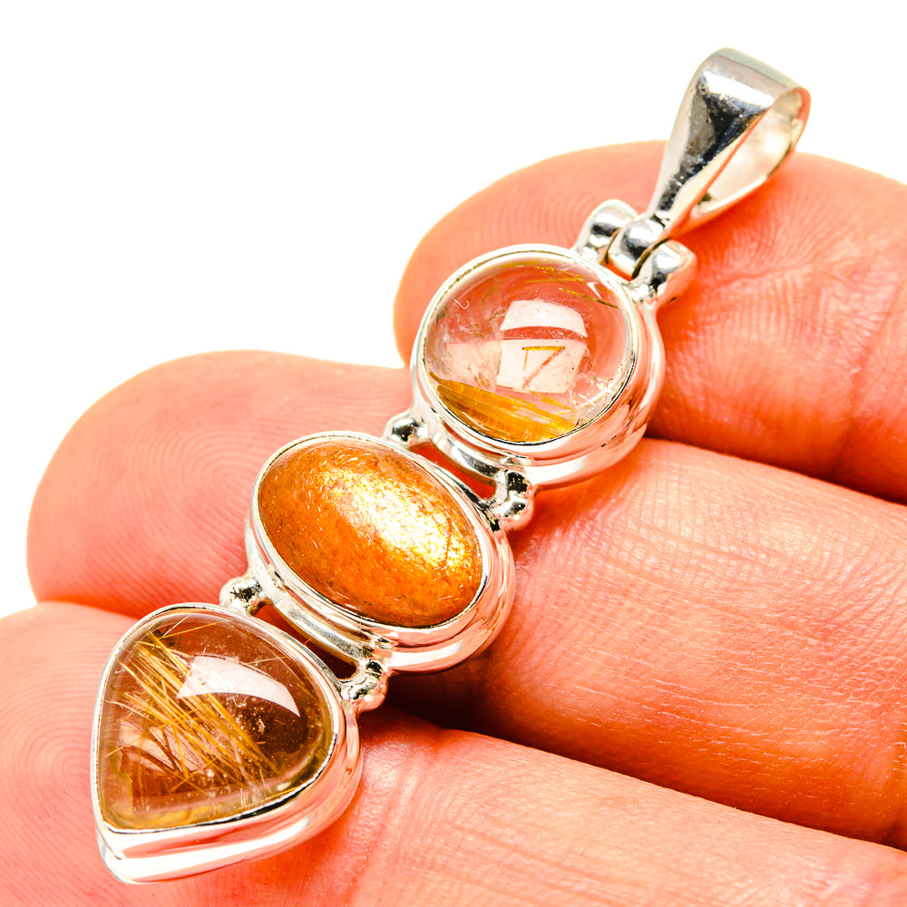 Rutilated Quartz Pendants handcrafted by Anasilvercos - PD756931