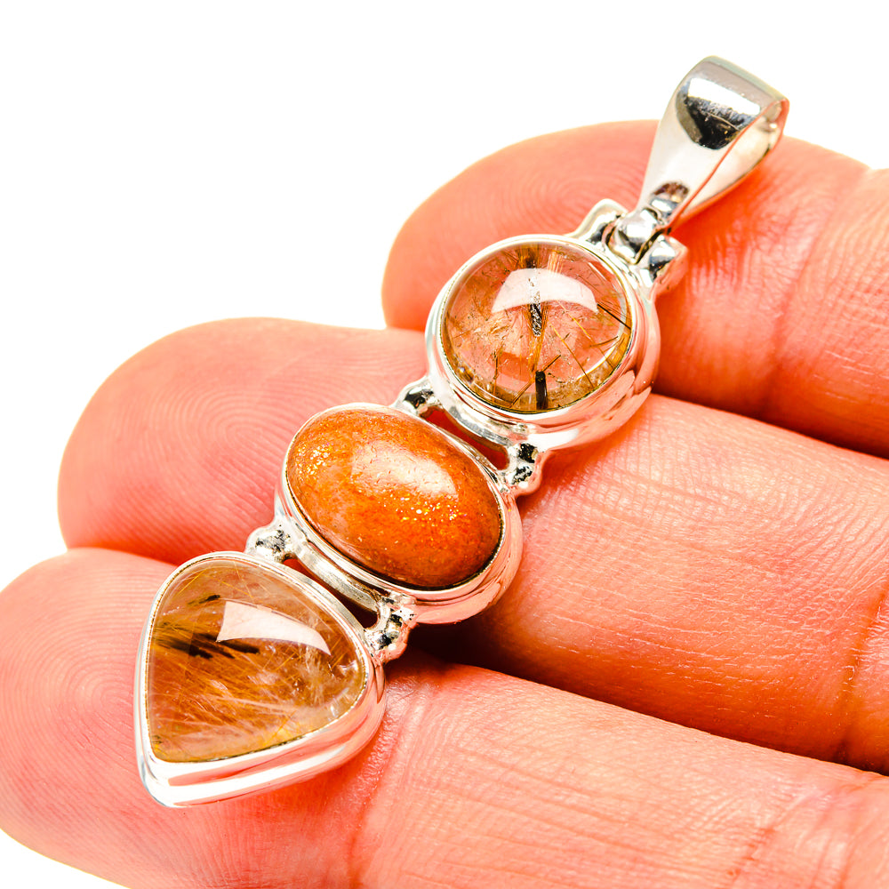Rutilated Quartz Pendants handcrafted by Anasilvercos - PD756934
