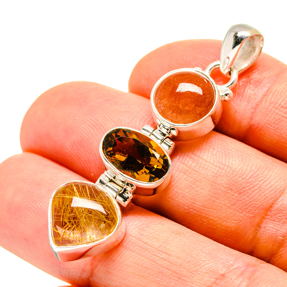 Rutilated Quartz Pendants handcrafted by Anasilvercos - PD756935