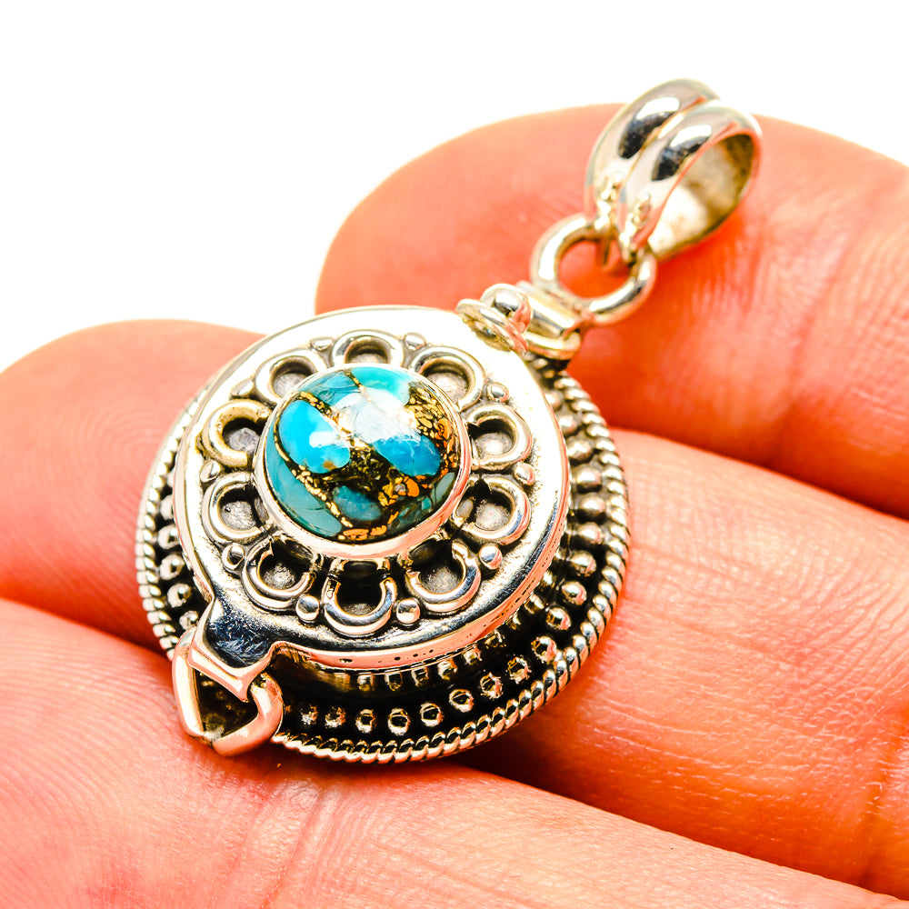 Blue Copper Composite Turquoise Pendants handcrafted by Anasilvercos - PD756946