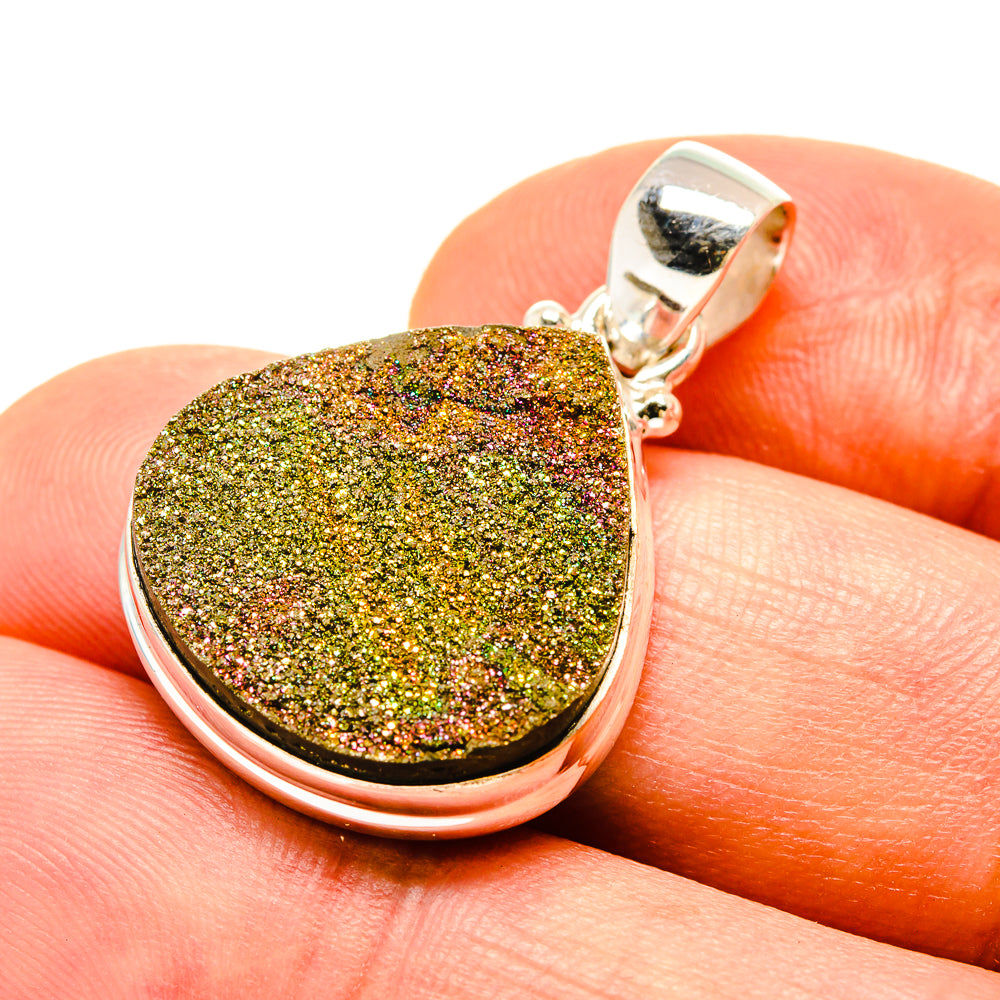 Spectro Pyrite Druzy Pendants handcrafted by Anasilvercos - PD756947