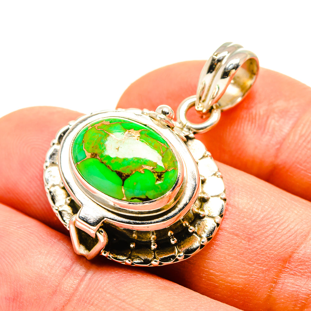 Green Copper Composite Turquoise Pendants handcrafted by Anasilvercos - PD756957