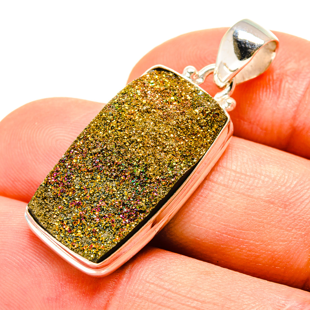 Spectro Pyrite Druzy Pendants handcrafted by Anasilvercos - PD756965