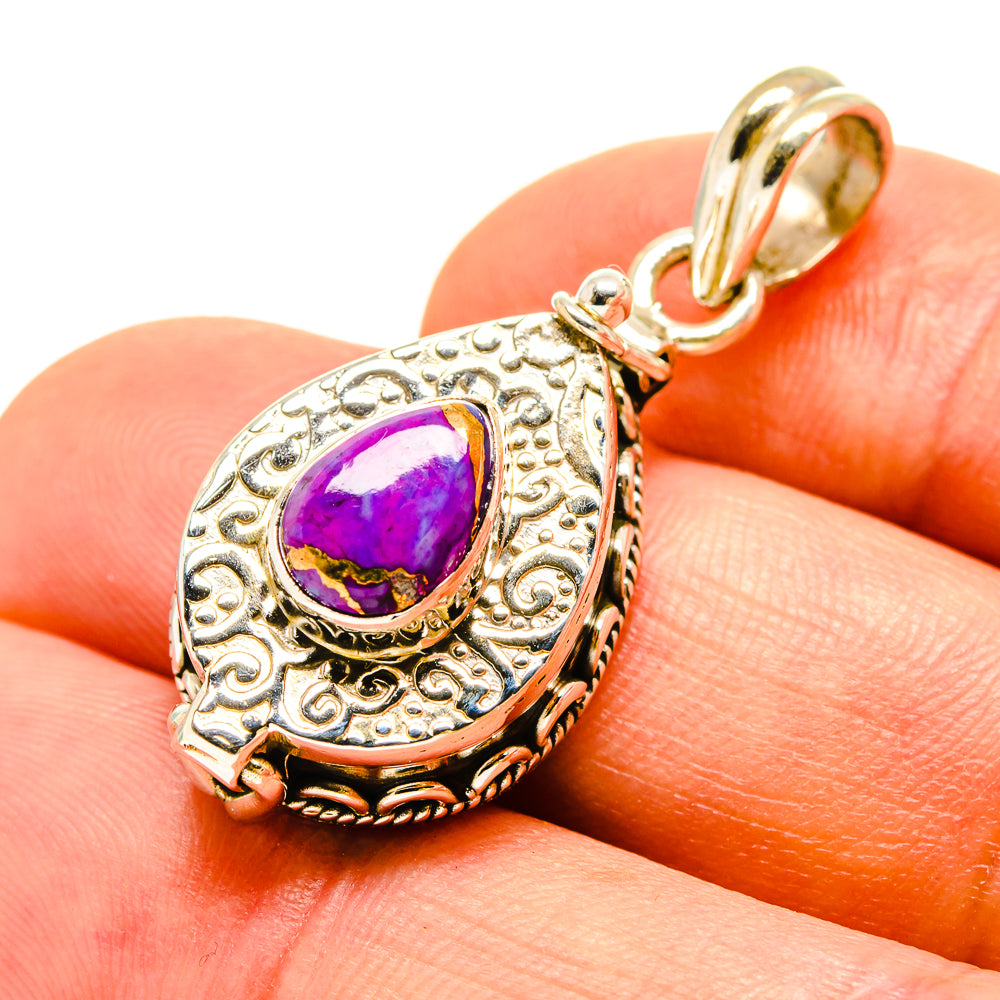 Purple Copper Composite Turquoise Pendants handcrafted by Anasilvercos - PD756967