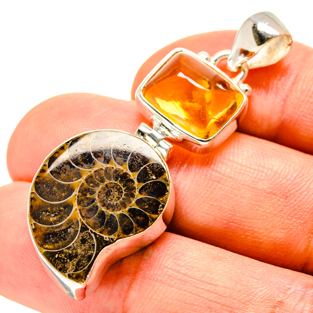 Ammonite Fossil Pendants handcrafted by Anasilvercos - PD757001