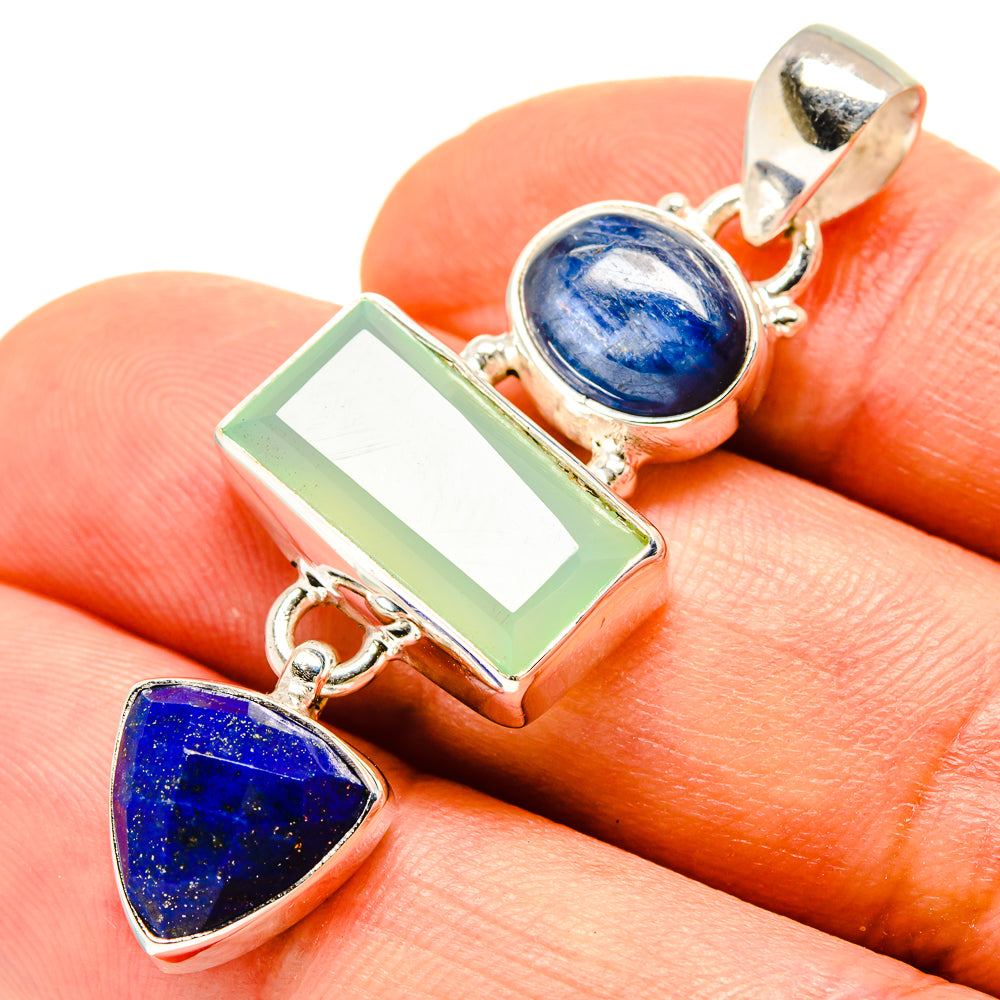 Aqua Chalcedony Pendants handcrafted by Anasilvercos - PD757005