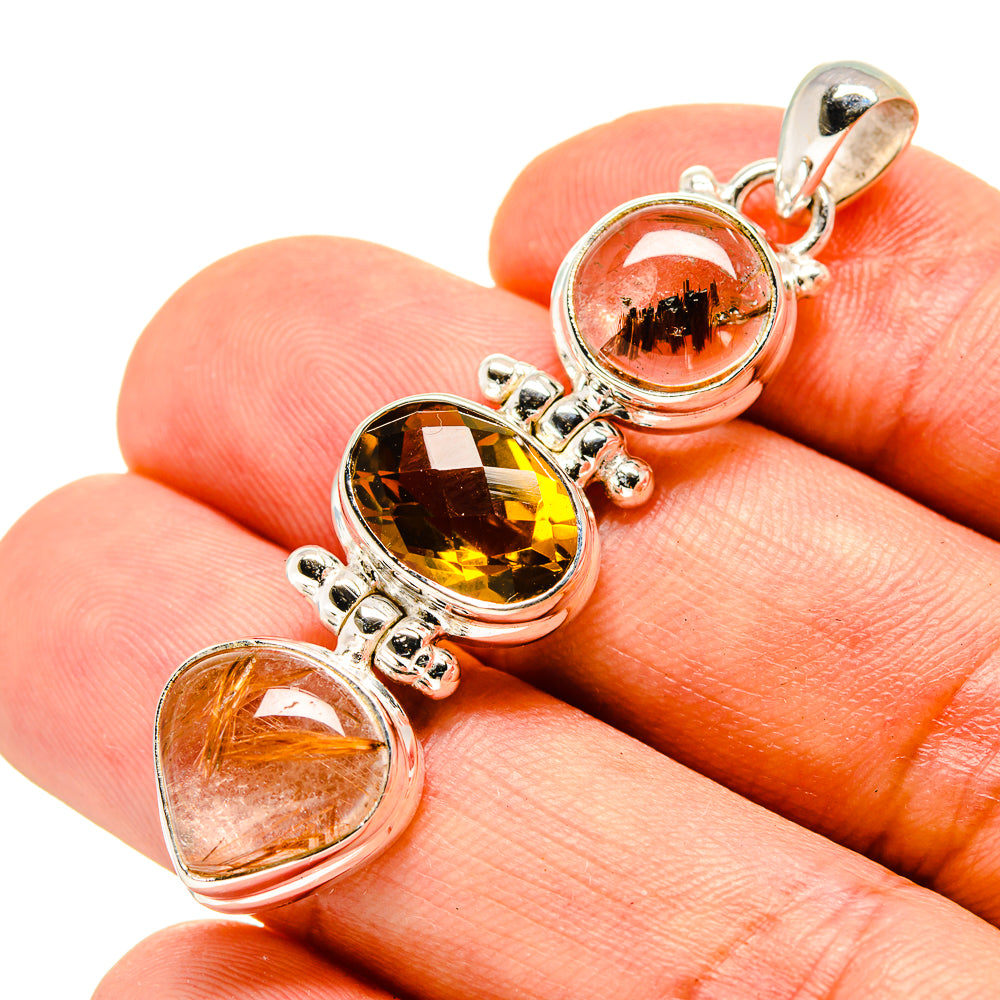 Rutilated Quartz Pendants handcrafted by Anasilvercos - PD757051