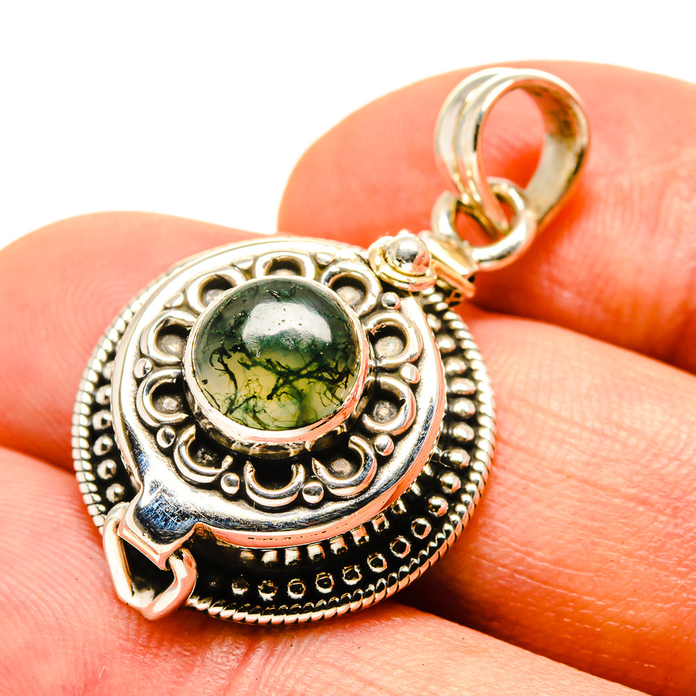 Green Moss Agate Pendants handcrafted by Anasilvercos - PD757090