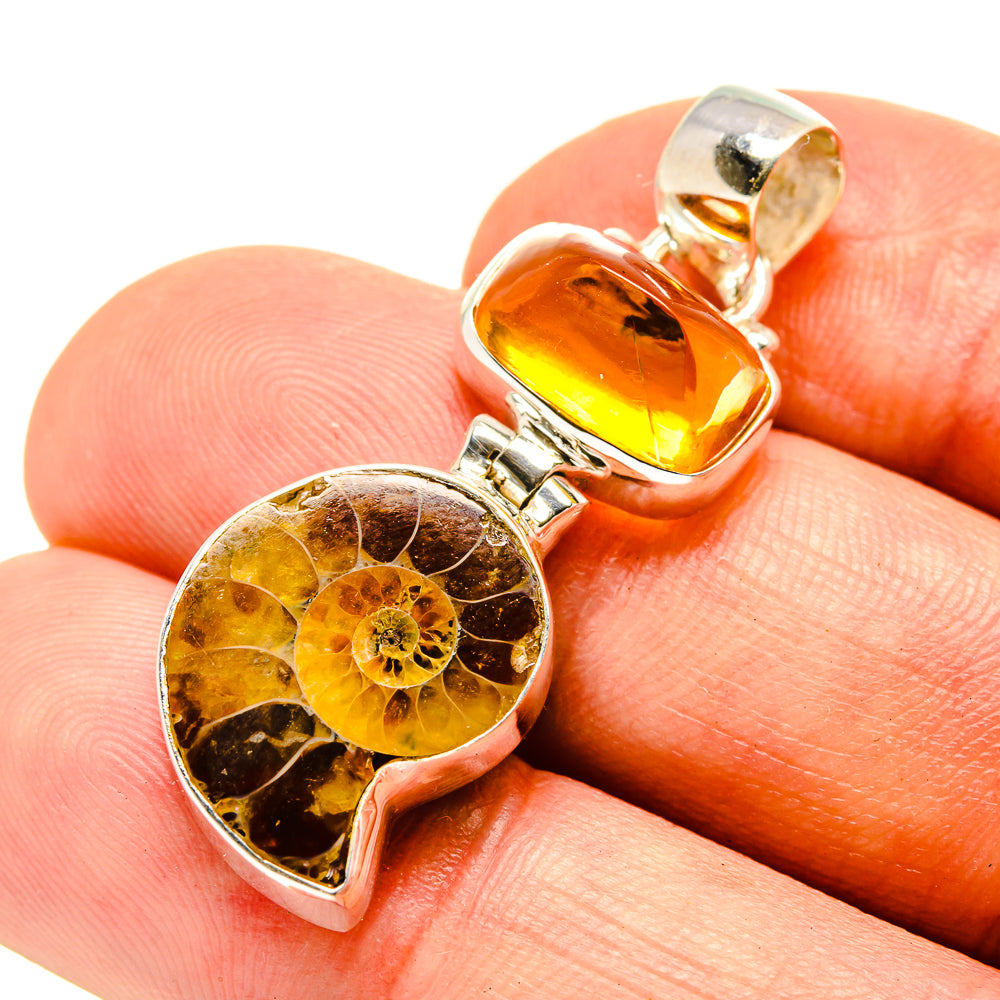 Ammonite Fossil Pendants handcrafted by Anasilvercos - PD757116