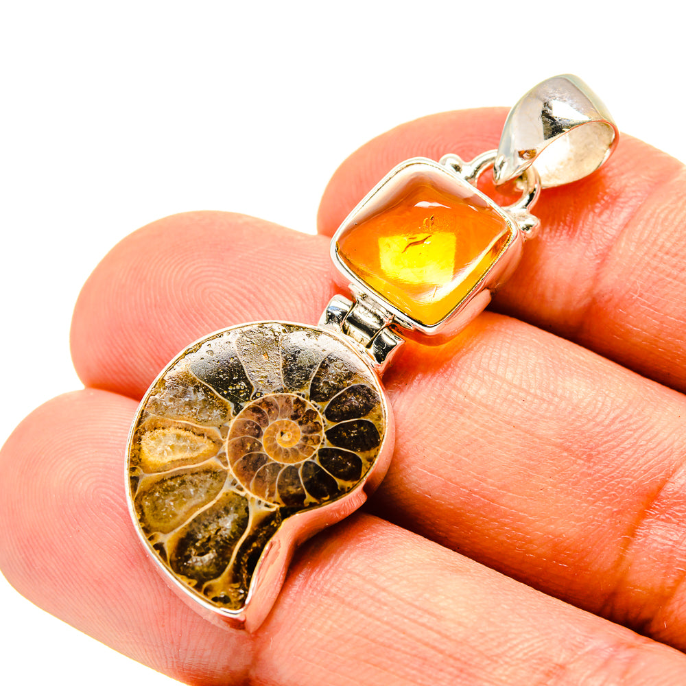 Ammonite Fossil Pendants handcrafted by Anasilvercos - PD757120