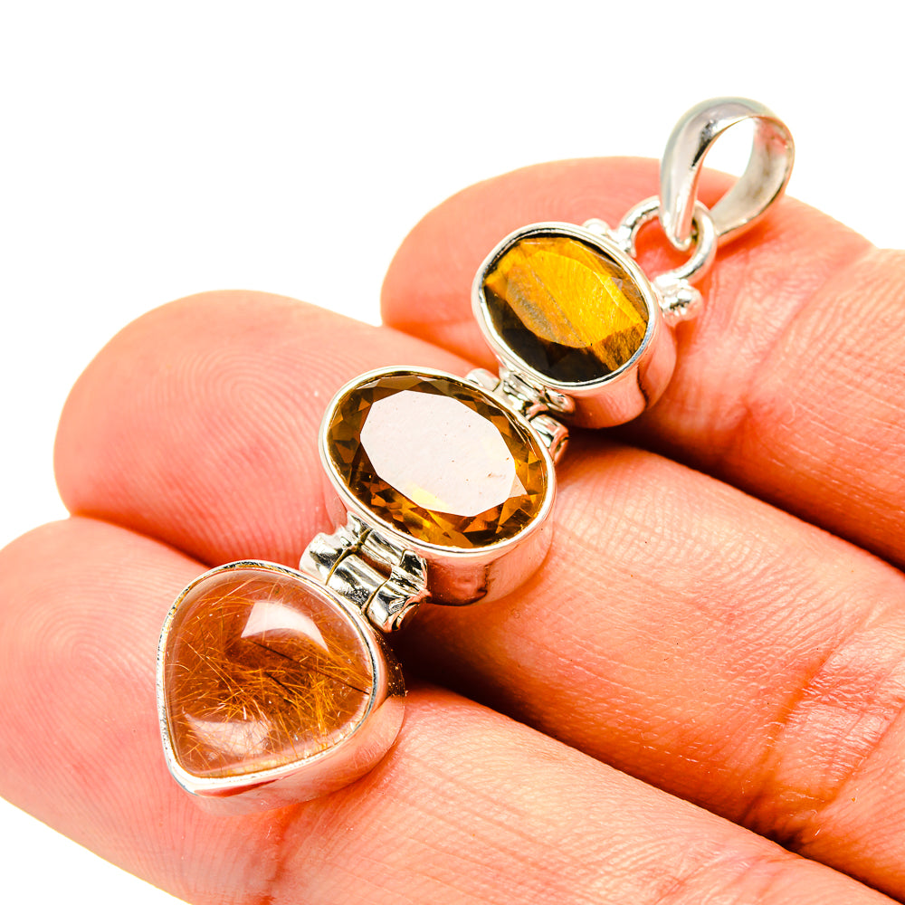 Rutilated Quartz Pendants handcrafted by Anasilvercos - PD757123