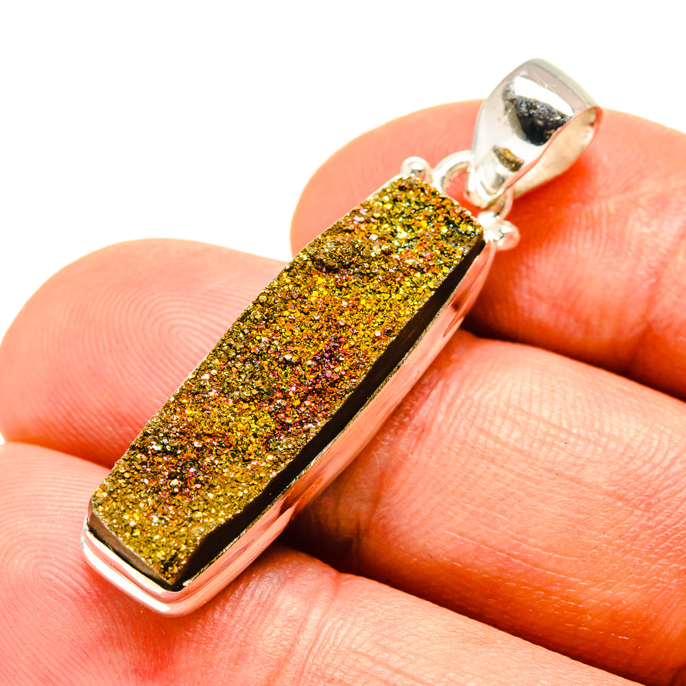 Spectro Pyrite Druzy Pendants handcrafted by Anasilvercos - PD757128
