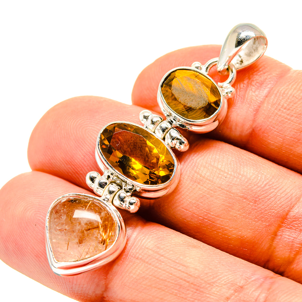 Rutilated Quartz Pendants handcrafted by Anasilvercos - PD757130