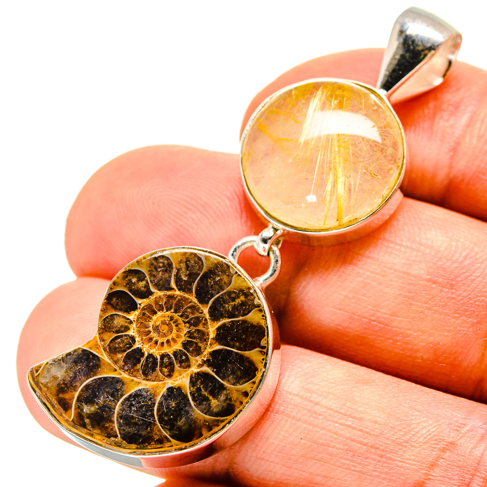 Ammonite Fossil Pendants handcrafted by Anasilvercos - PD757144