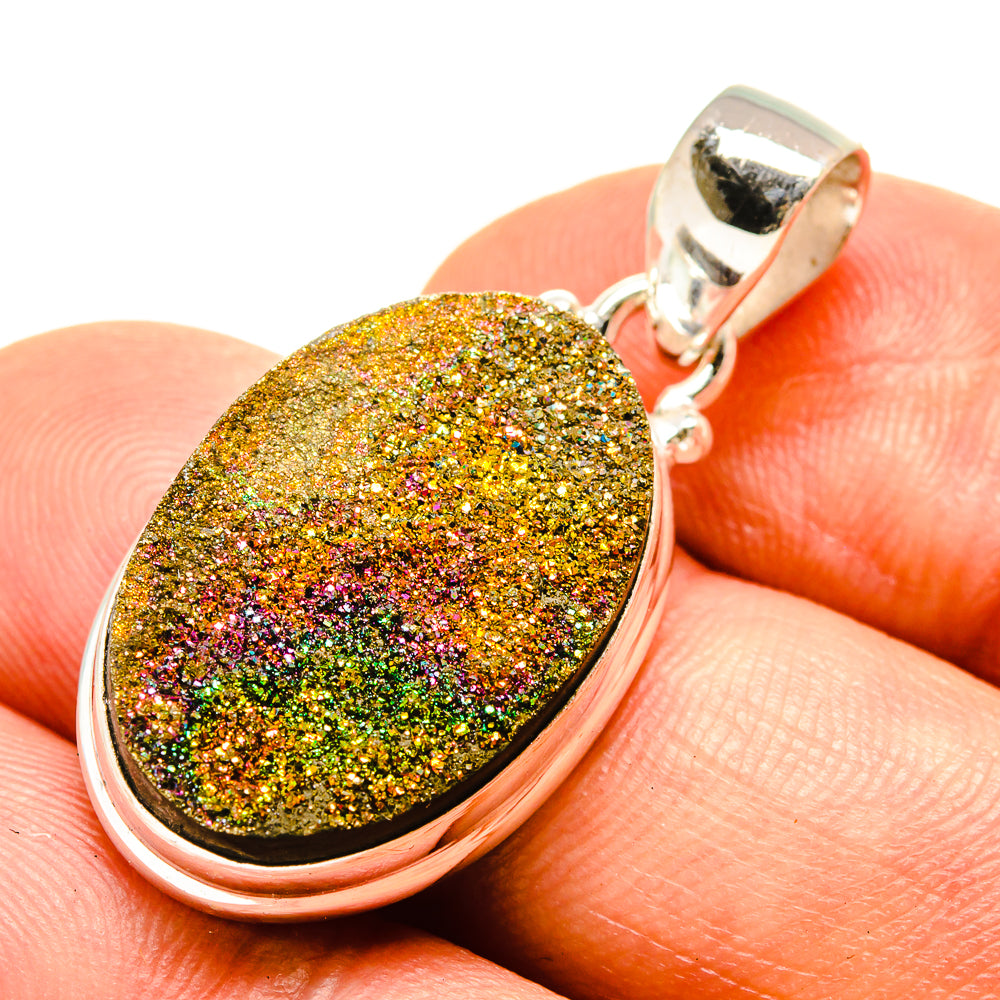 Spectro Pyrite Druzy Pendants handcrafted by Anasilvercos - PD757147