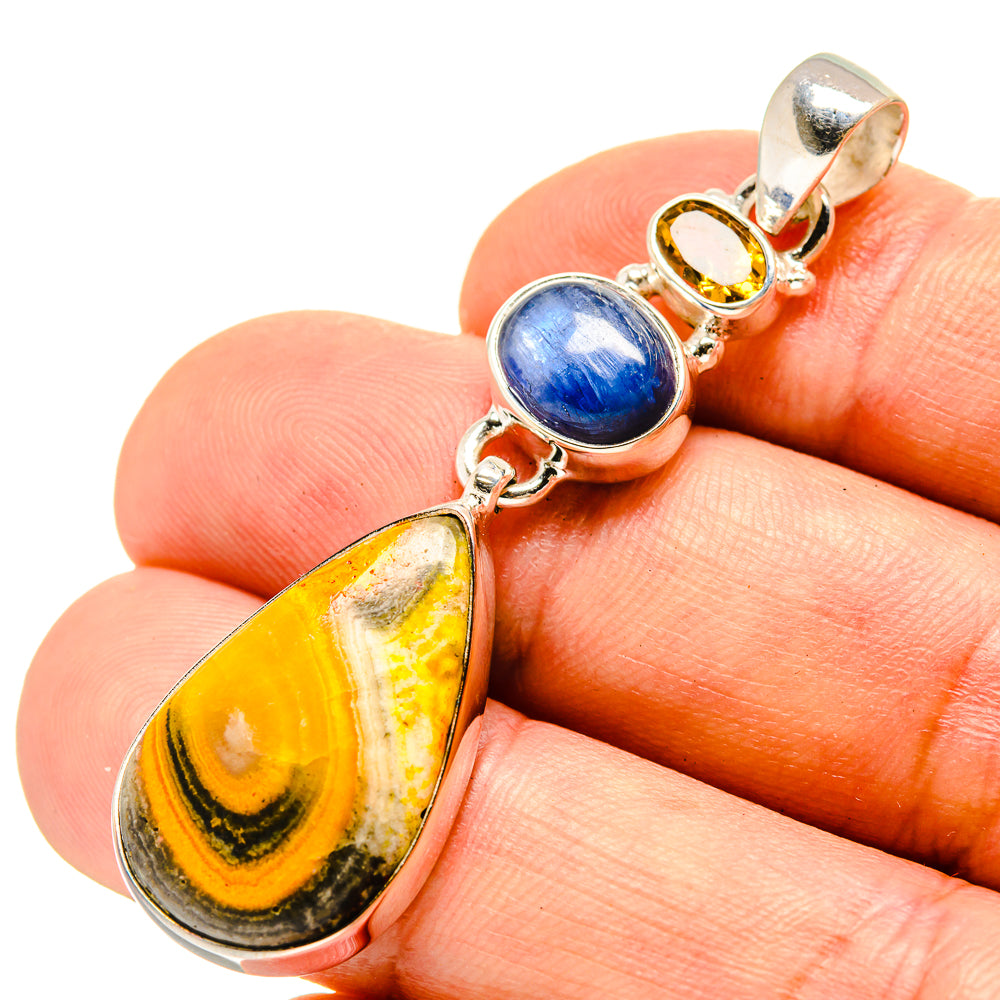 Bumble Bee Jasper Pendants handcrafted by Anasilvercos - PD757149
