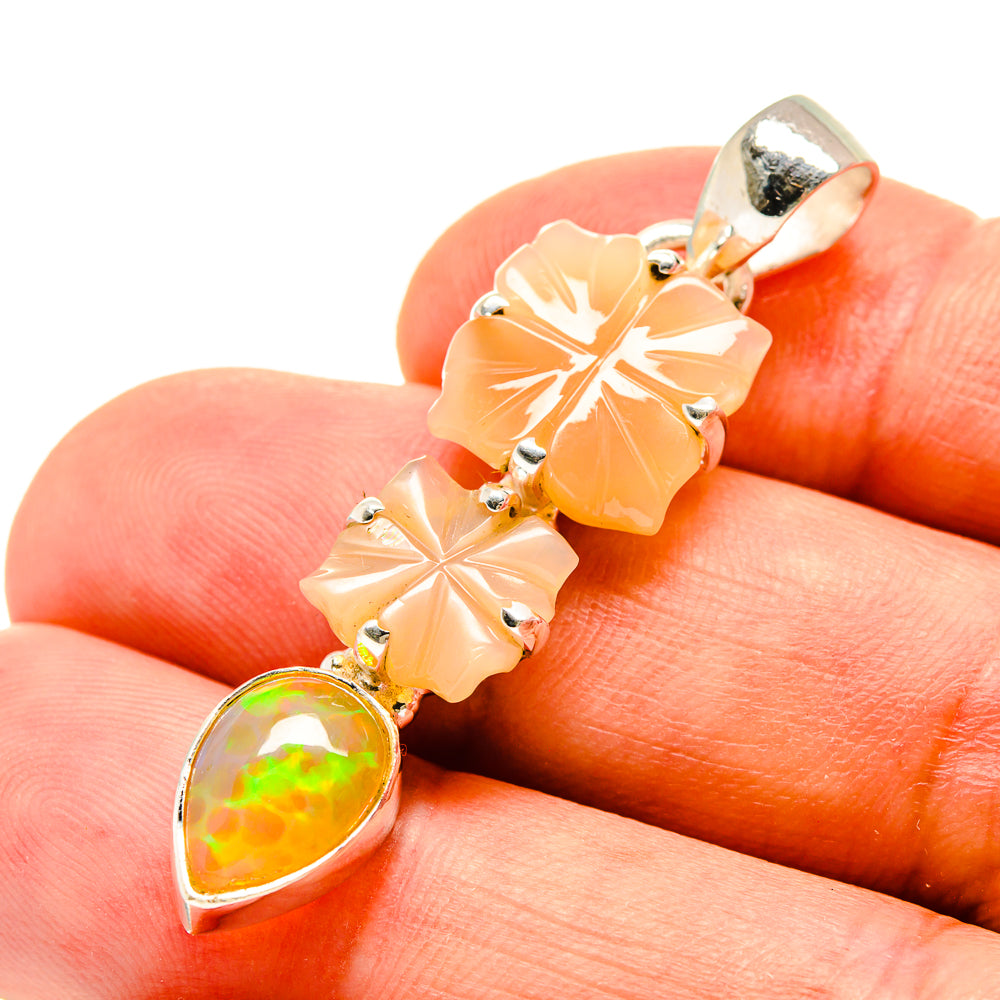 Peach Moonstone Pendants handcrafted by Anasilvercos - PD757185