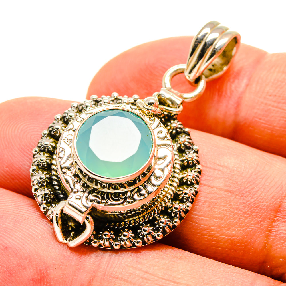 Aqua Chalcedony Pendants handcrafted by Anasilvercos - PD757187