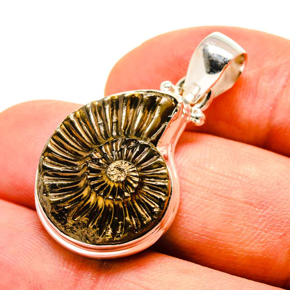 Pyrite Fossil Pendants handcrafted by Anasilvercos - PD757196