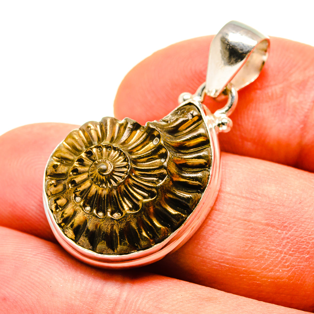 Pyrite Fossil Pendants handcrafted by Anasilvercos - PD757197