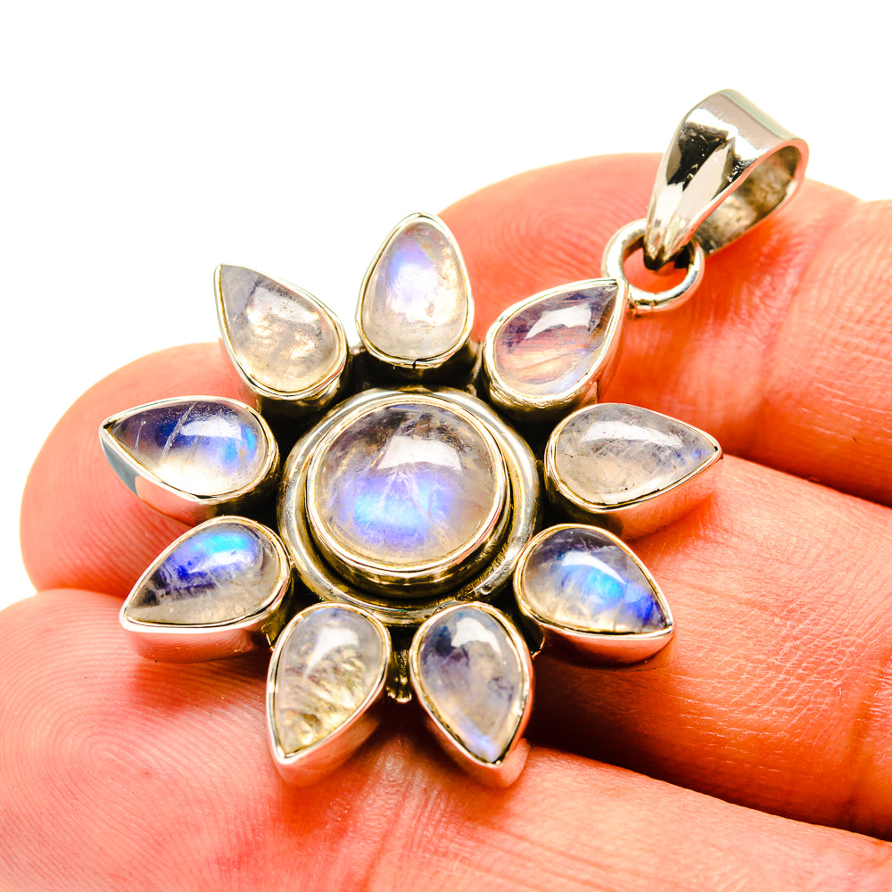 Rainbow Moonstone Pendants handcrafted by Anasilvercos - PD757211