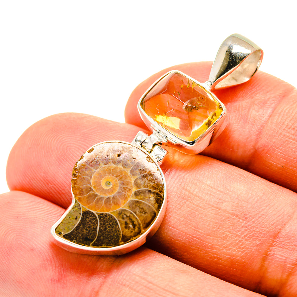 Ammonite Fossil Pendants handcrafted by Anasilvercos - PD757213