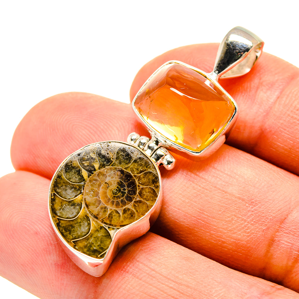 Ammonite Fossil Pendants handcrafted by Anasilvercos - PD757214