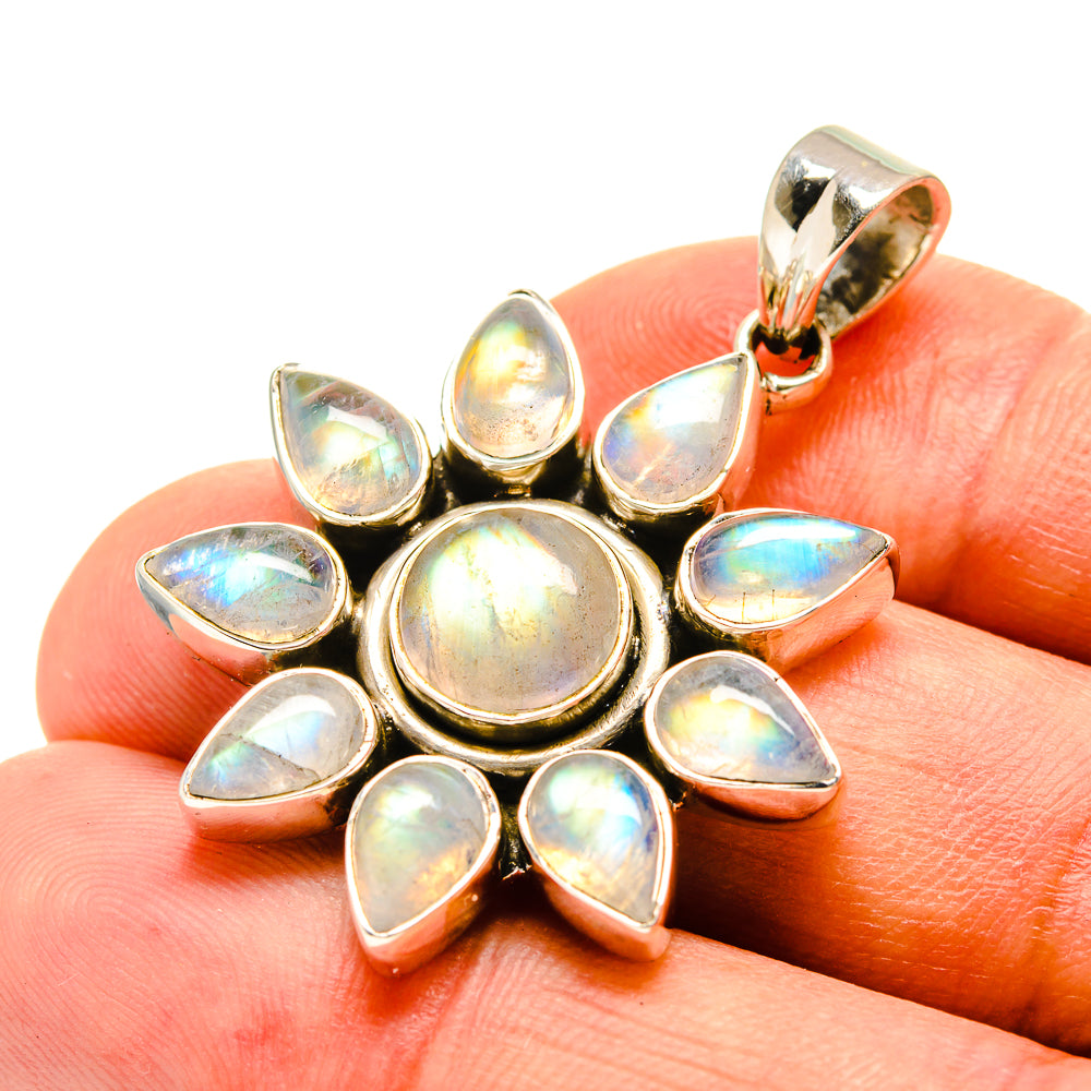 Rainbow Moonstone Pendants handcrafted by Anasilvercos - PD757220