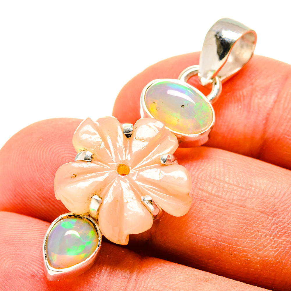 Peach Moonstone Pendants handcrafted by Anasilvercos - PD757243