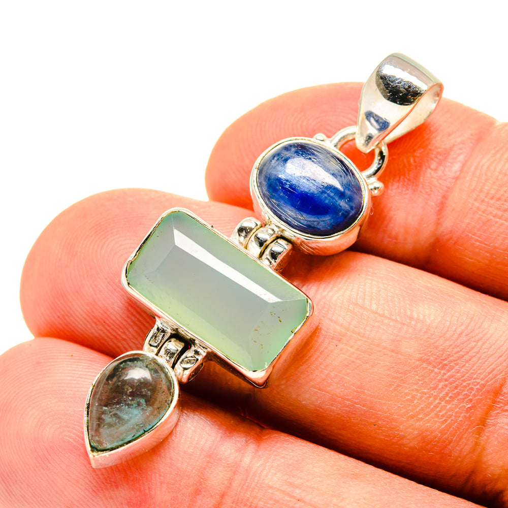 Aqua Chalcedony Pendants handcrafted by Anasilvercos - PD757250