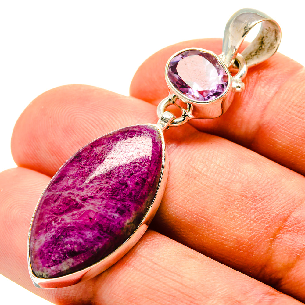 Ruby Zoisite Pendants handcrafted by Anasilvercos - PD757270