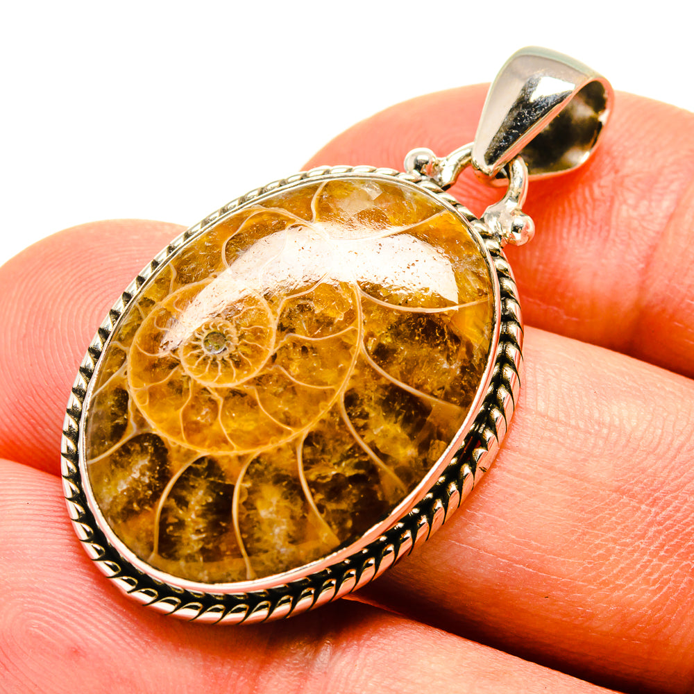 Ammonite Fossil Pendants handcrafted by Anasilvercos - PD757292