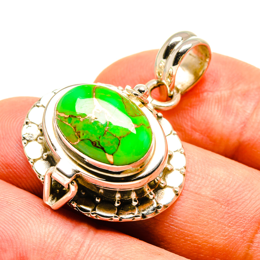 Green Copper Composite Turquoise Pendants handcrafted by Anasilvercos - PD757302