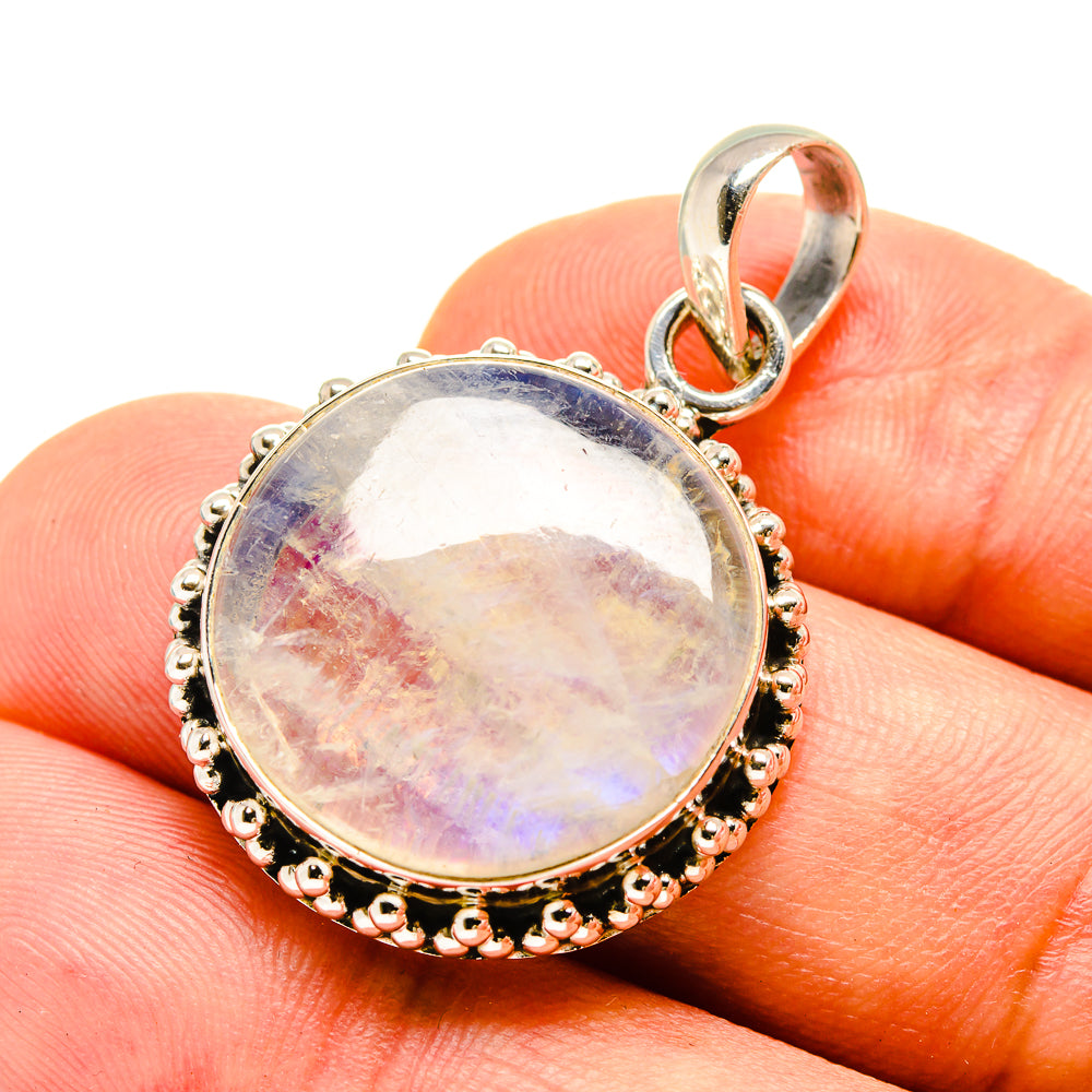 Rainbow Moonstone Pendants handcrafted by Anasilvercos - PD757304