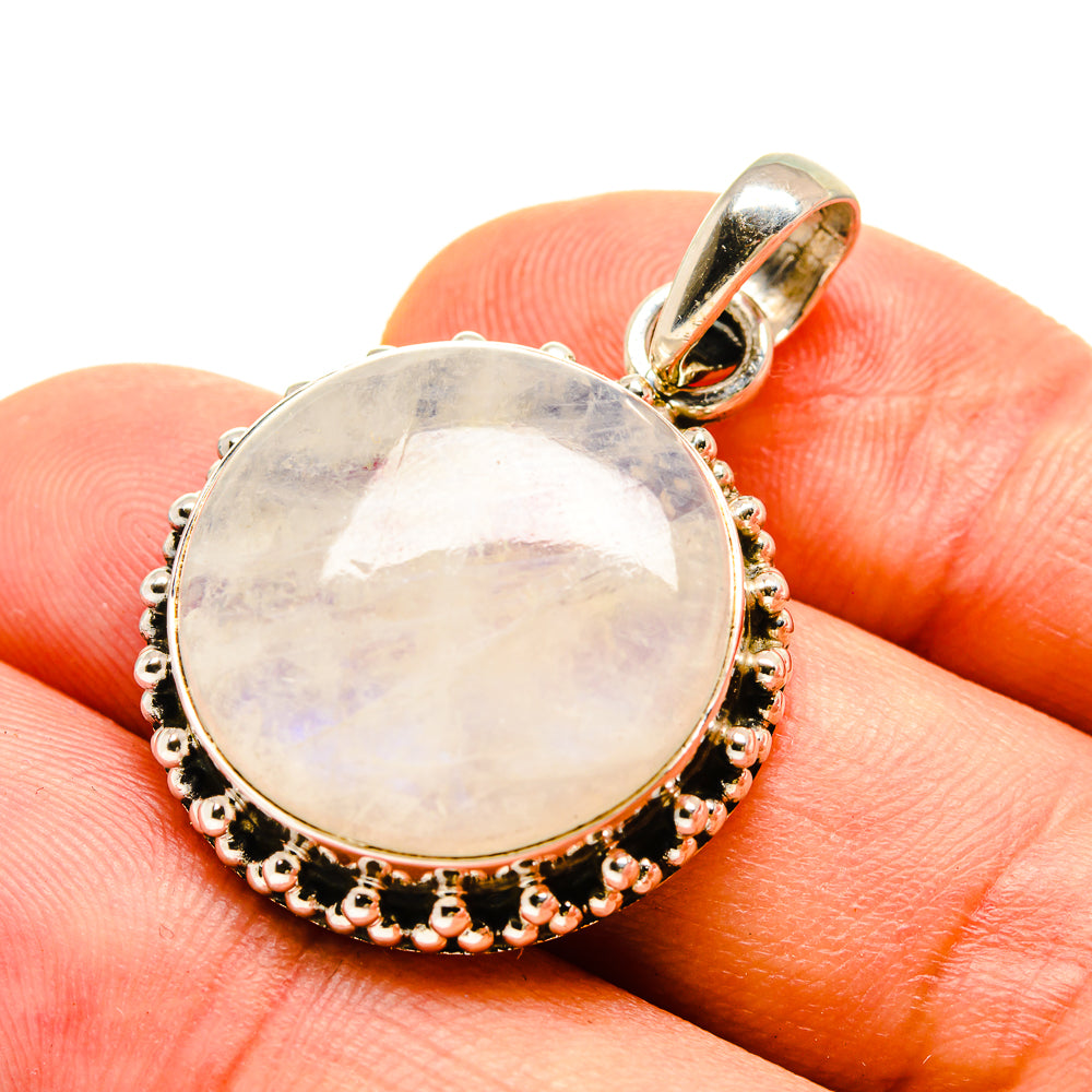 Rainbow Moonstone Pendants handcrafted by Anasilvercos - PD757305