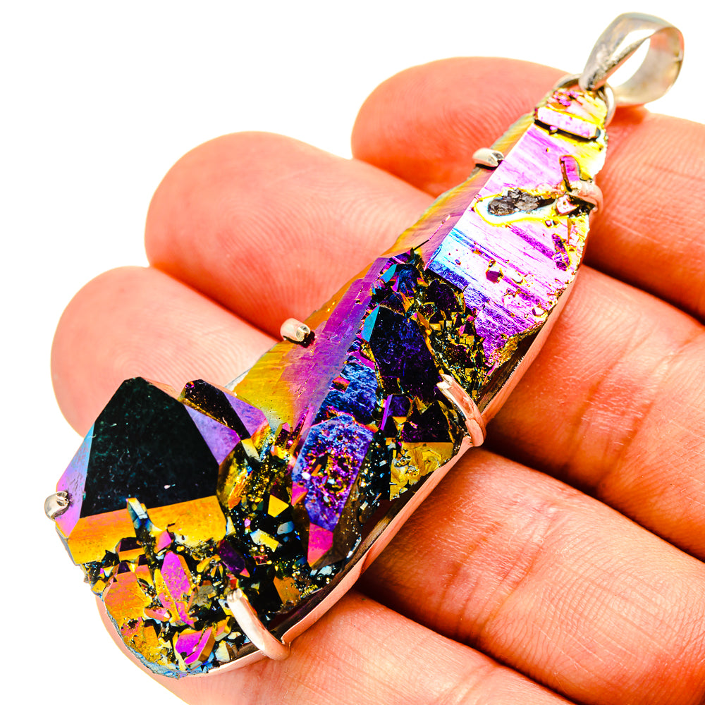 Titanium Sunshine Druzy Pendants handcrafted by Anasilvercos - PD757314