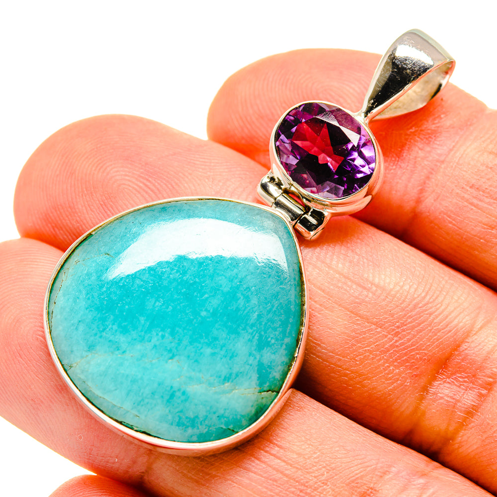 Peruvian Amazonite Pendants handcrafted by Anasilvercos - PD757341