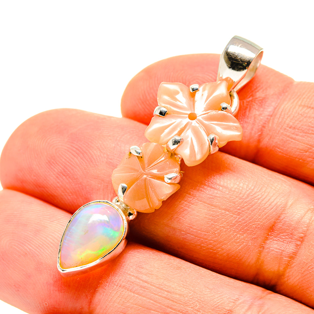 Peach Moonstone Pendants handcrafted by Anasilvercos - PD757353
