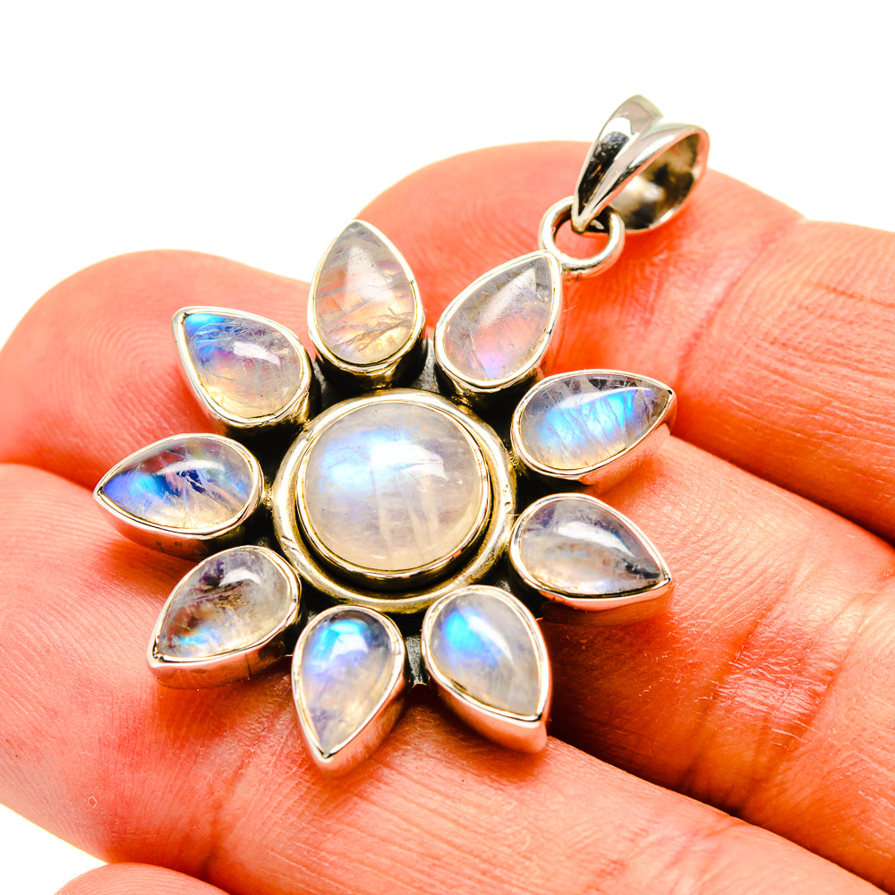 Rainbow Moonstone Pendants handcrafted by Anasilvercos - PD757356