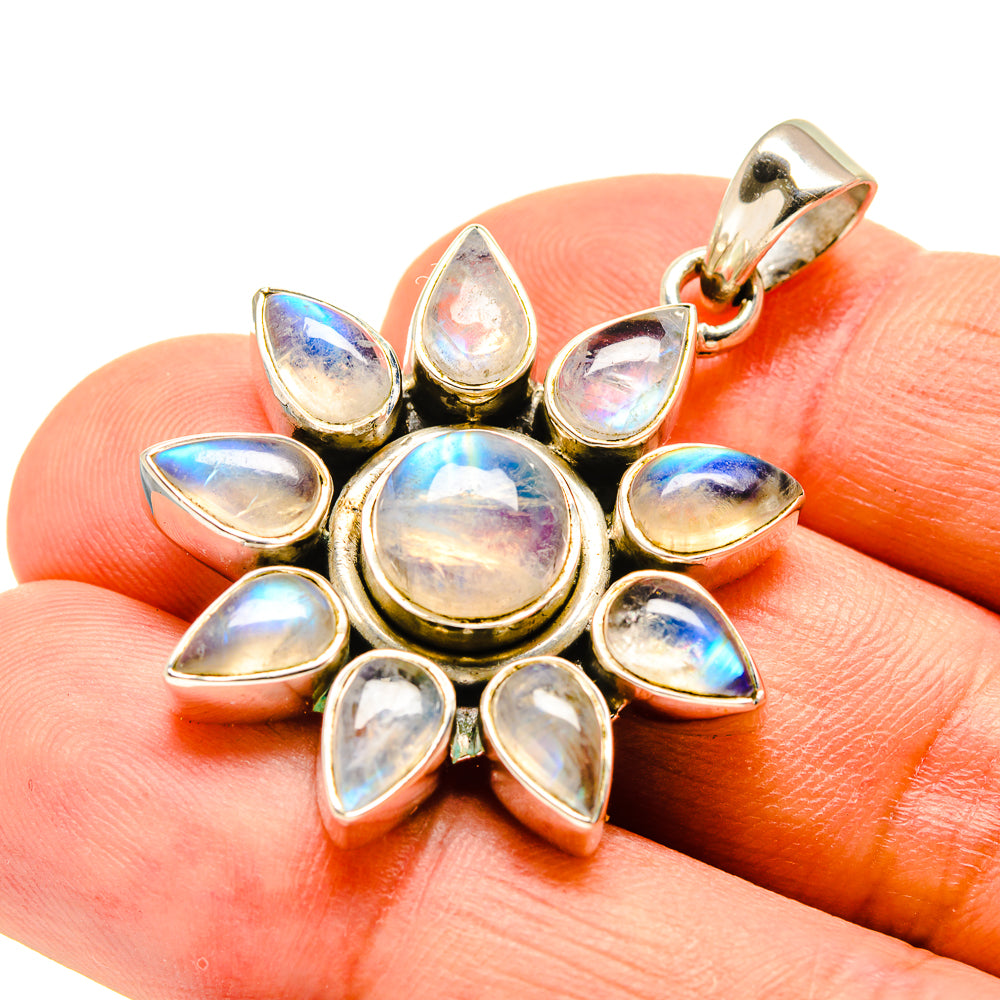 Rainbow Moonstone Pendants handcrafted by Anasilvercos - PD757363