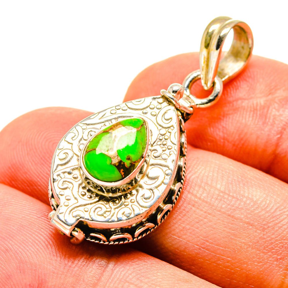 Green Copper Composite Turquoise Pendants handcrafted by Anasilvercos - PD757376