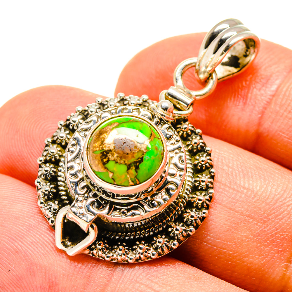 Green Copper Composite Turquoise Pendants handcrafted by Anasilvercos - PD757385
