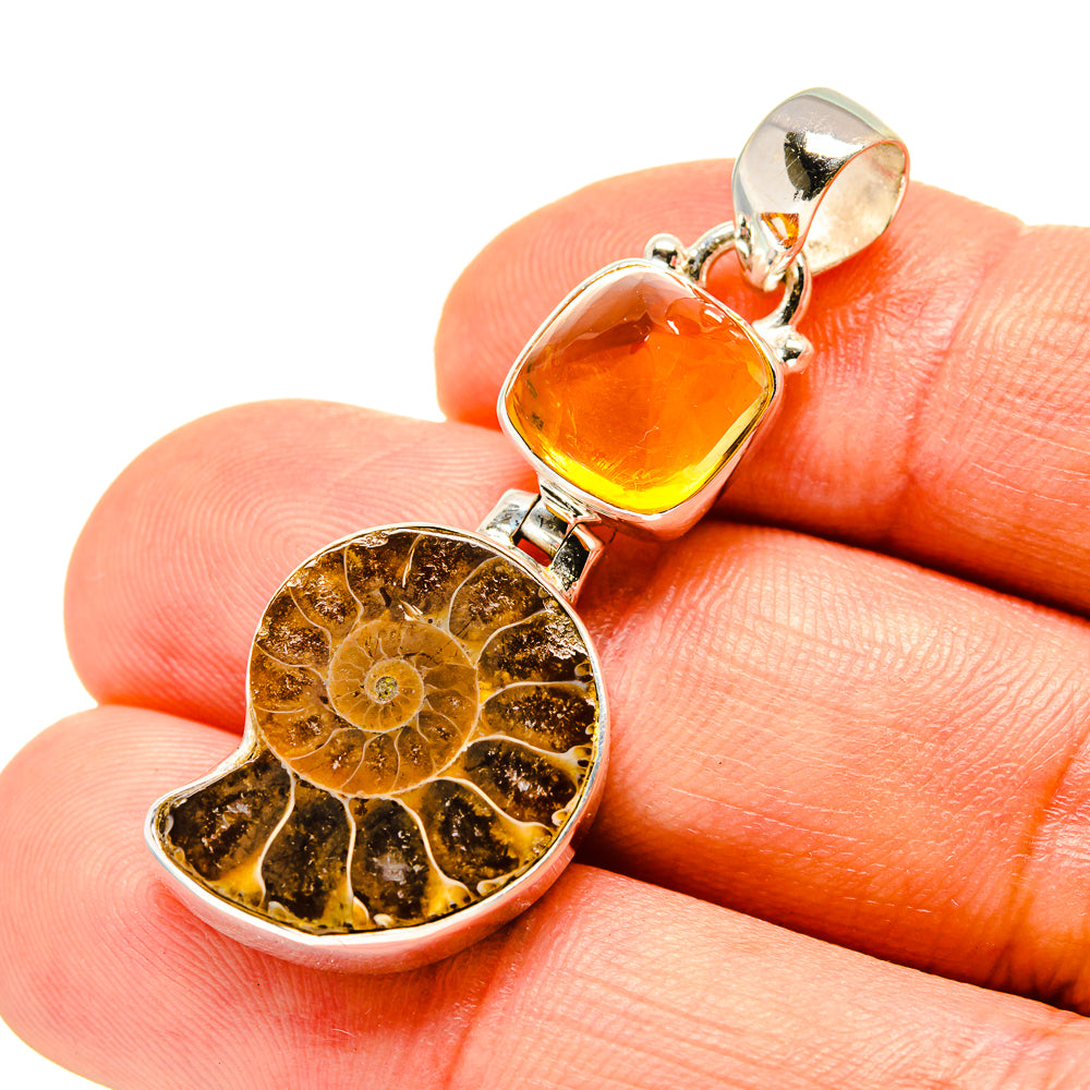 Ammonite Fossil Pendants handcrafted by Anasilvercos - PD757413