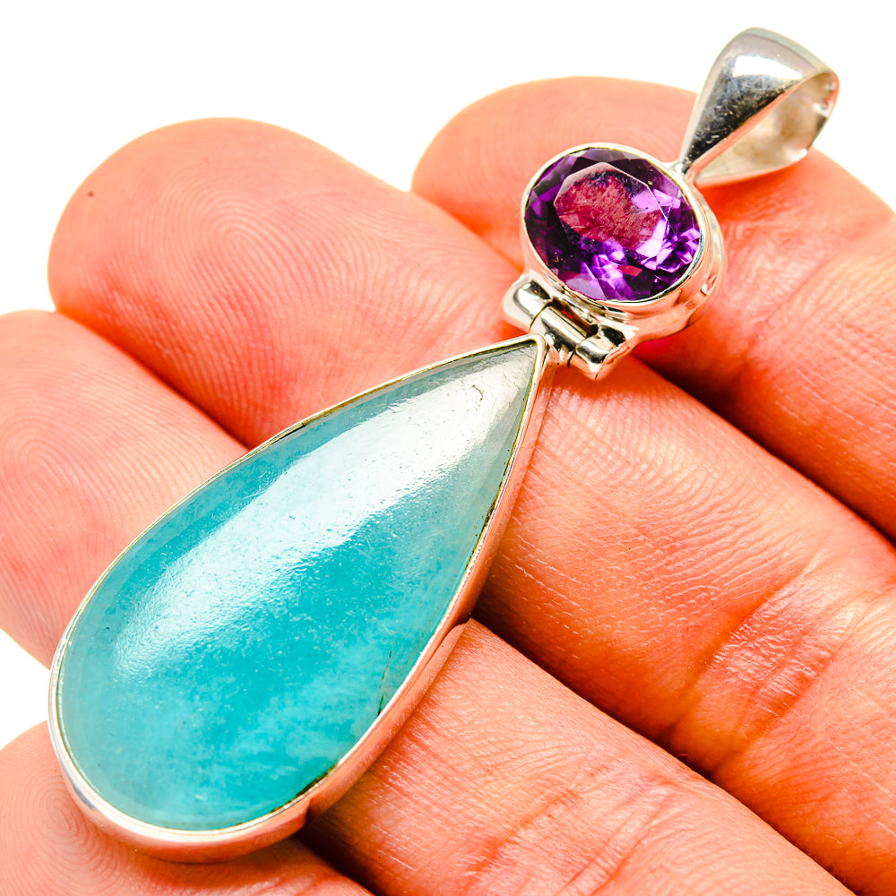 Peruvian Amazonite Pendants handcrafted by Anasilvercos - PD757423