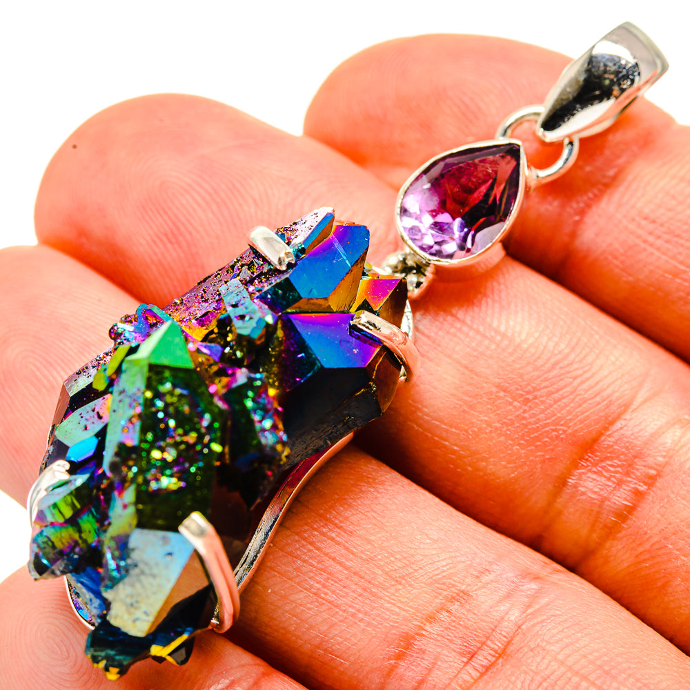 Titanium Sunshine Druzy Pendants handcrafted by Anasilvercos - PD757424