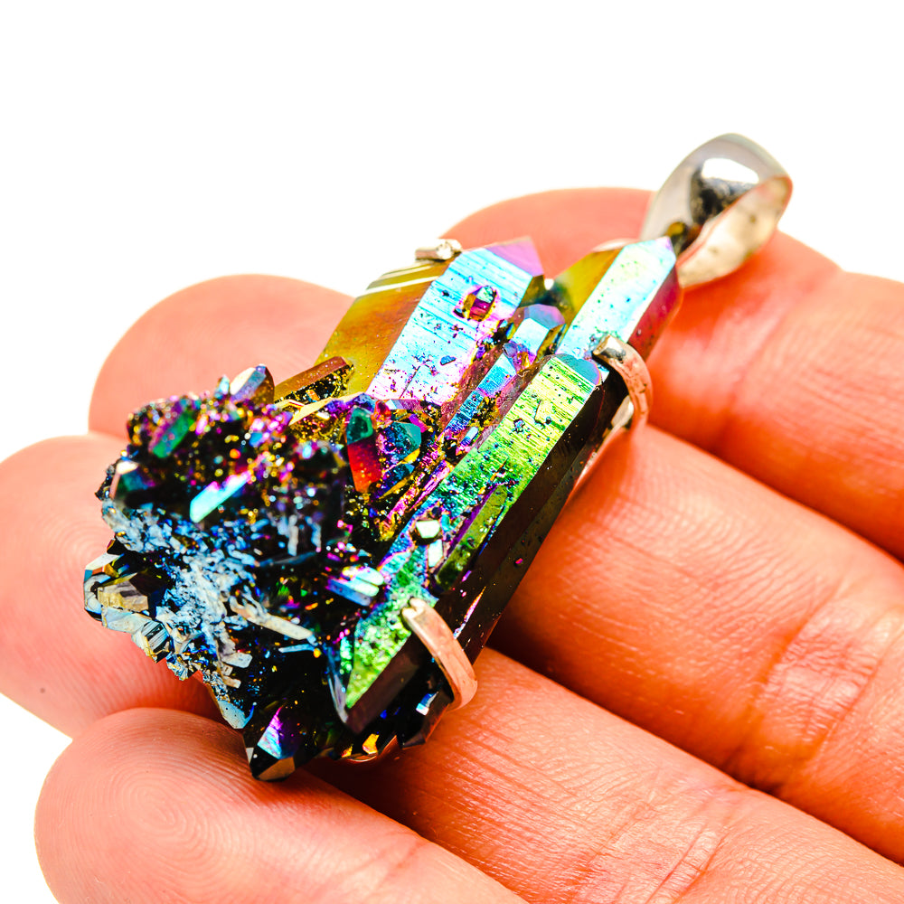 Titanium Sunshine Druzy Pendants handcrafted by Anasilvercos - PD757430