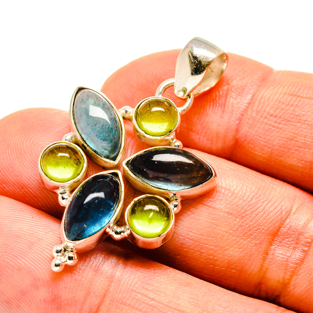 Blue Fluorite Pendants handcrafted by Anasilvercos - PD757445