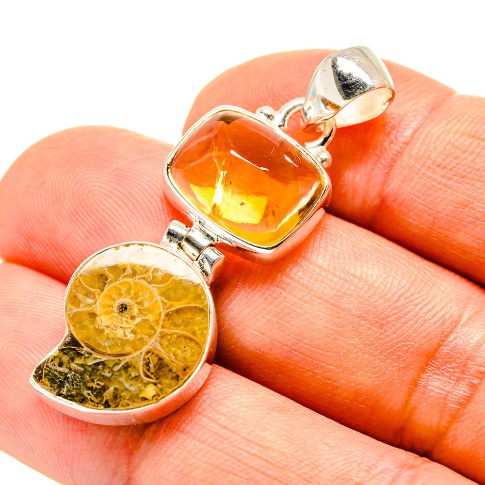 Ammonite Fossil Pendants handcrafted by Anasilvercos - PD757451