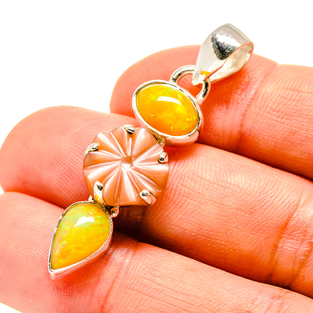 Peach Moonstone Pendants handcrafted by Anasilvercos - PD757459